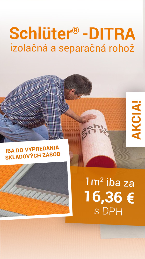 Schluter DITRA, izolačná separačná rohož. 1 meter štvorcový iba za 14,88 EUR s DPH. Kliknite pre viac informácií.